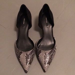 Zara snakeskin kitten heels
